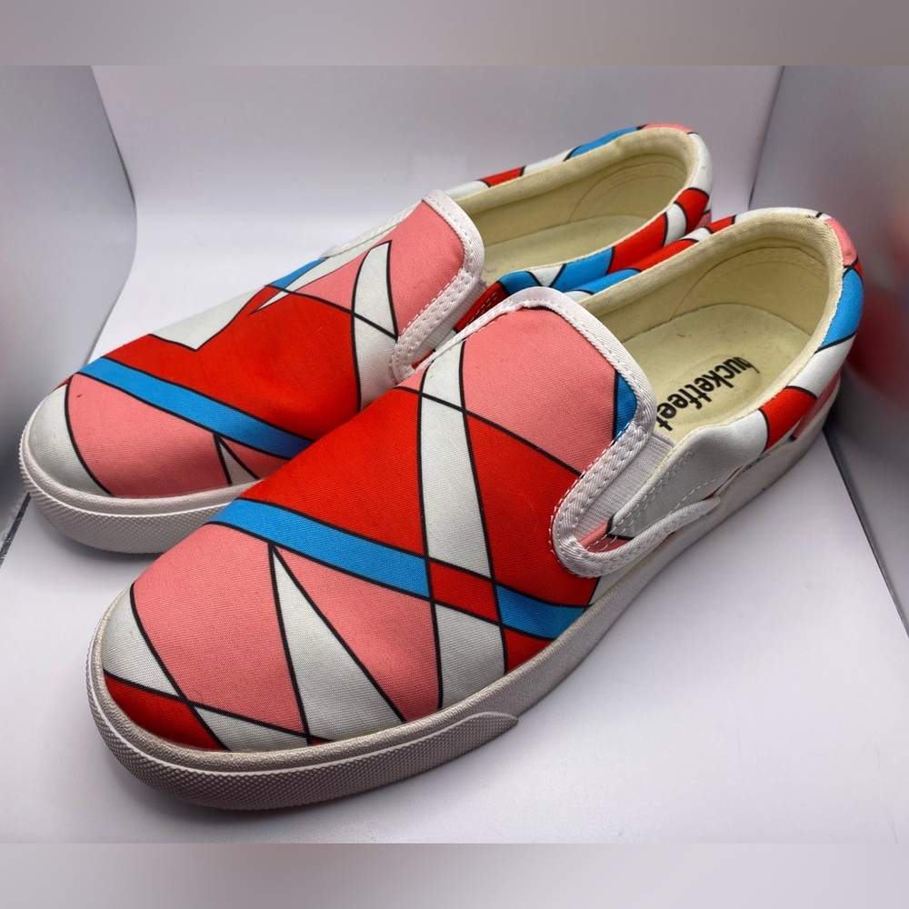 Bucketfeet Abstract Slip On Shoes Women’s US Size 9.5 Funky Bright Fun